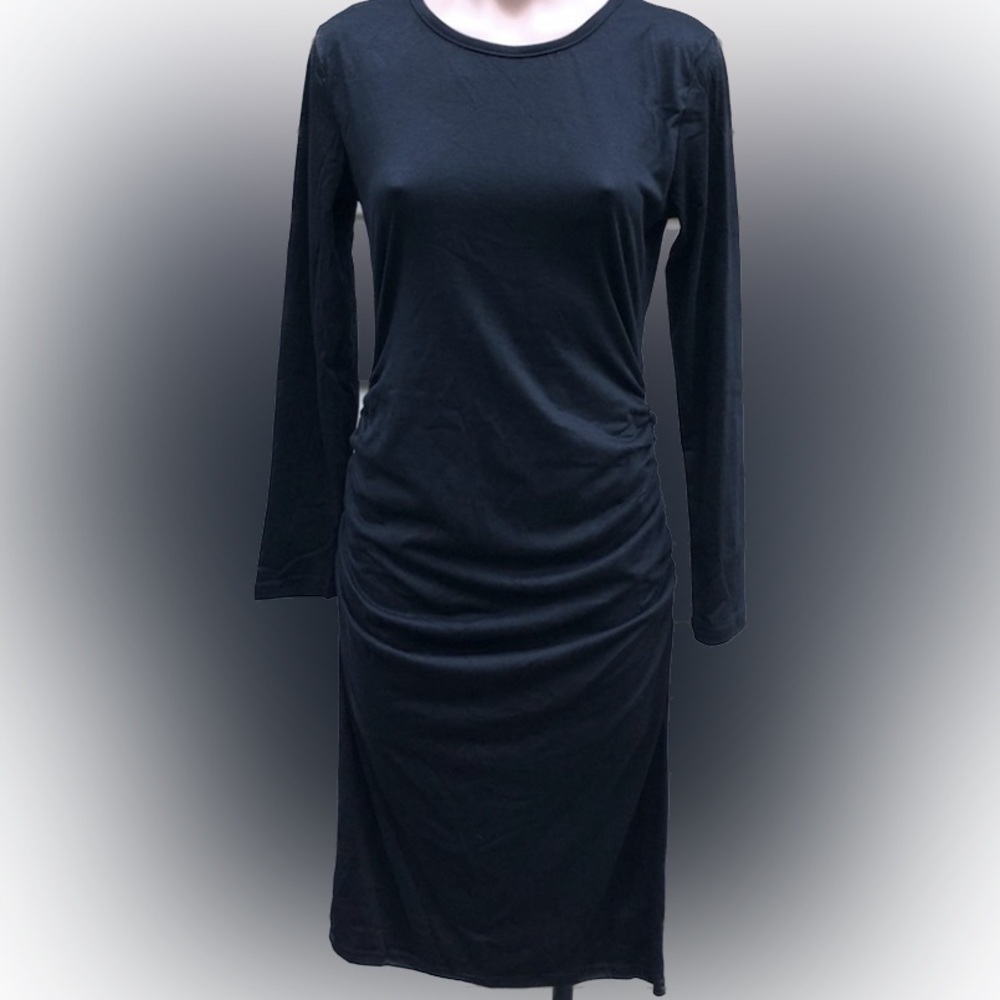 $19 clearance sale New Glory star black bodycon dress with ruffing long
